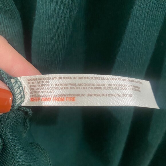 Intimately Free People Lightweight Ruffle Neck Top - Emerald Green L - Picture 7 of 7